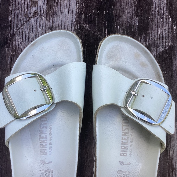 Birkenstock Madrid BIG BUCKLE flats SANDALS white 40 us 9 - Picture 2 of 7